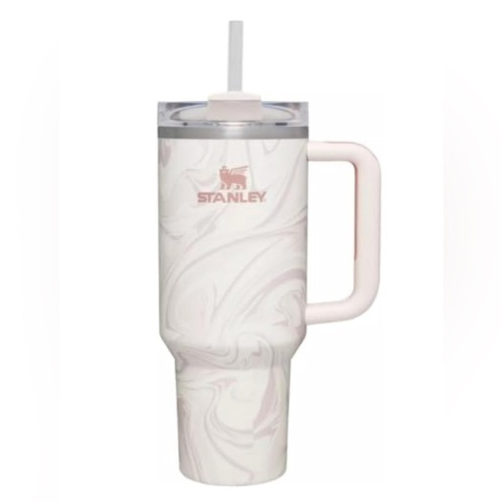 Stanley Rose Quartz Swirl 40oz Quencher H2.0 FlowState Tumbler NWT